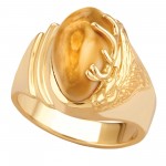 Genuine Elk Ivory Men's Ring - By TRJewelry Concepts