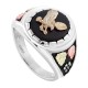 Gold Eagle w/ Genuine Onyx Men's Ring - by Mt Rushmore