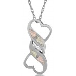 Double Heart w/ CZ Pendant - by Mt Rushmore