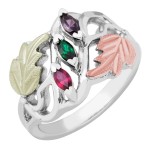 Mother's Ring with 2 to 6 Genuine Marquise Birthstones - by Mt Rushmore