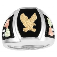 Gold Eagle w/ Genuine Black Onyx Men's Ring - by Coleman