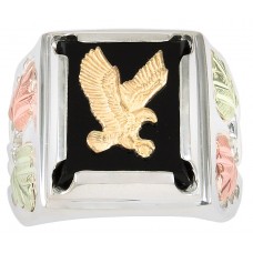 Gold Eagle on Black Onyx -  by Coleman