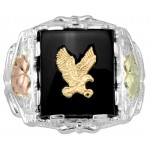 Genuine Onyx w/ Gold Eagle Men's Ring by Coleman