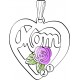 Mother's Heart and Rose Pendant with 1 to 6 Genuine Birthstones by Landstrom's