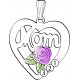 Mother's Heart and Rose Pendant with 1 to 6 Genuine Birthstones by Landstrom's