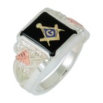 Masonic Men's Ring w/ Genuine Onyx - by Coleman