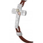 Cross Bracelet with Brown Leather - by Landstroms