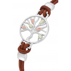 Tree Bracelet with Brown Leather - by Landstroms