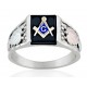 Masonic Men's Ring w/ Genuine Black Onyx - by Mt Rushmore