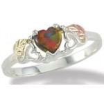 Black Opal Heart Ladies Ring - by Landstrom's