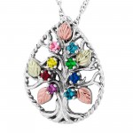 Mothers Pendant with 1 to 8 Genuine Birthstones by Mt Rushmore