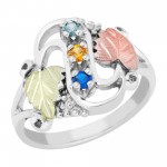 Mother's Ring with 2 to 6 Genuine Birthstones - by Mt Rushmore
