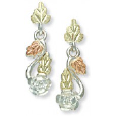 Silver Rose Earrings -  by Landstrom's